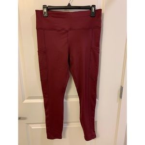Burgundy Fabletics Workout Leggings